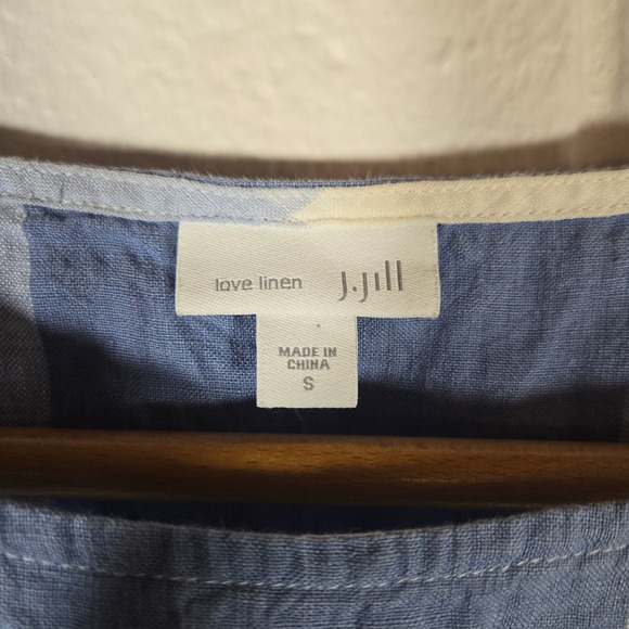 J. Jill Love Linen Gingham Plaid Check Tie Waist Midi Classic Capsule Small - Picture 3 of 8